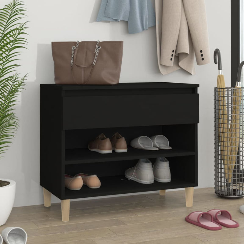 Load image into Gallery viewer, Vidaxl schoenenkast 70x36x60 cm bewerkt hout zwart

