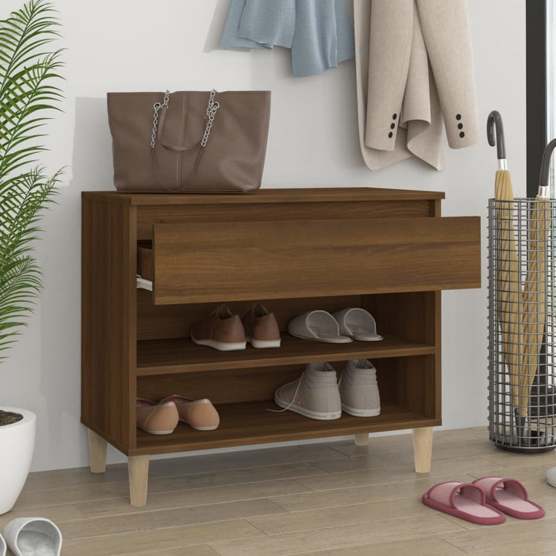 Load image into Gallery viewer, Vidaxl schoenenkast 70x36x60 cm bewerkt hout bruin eikenkleur
