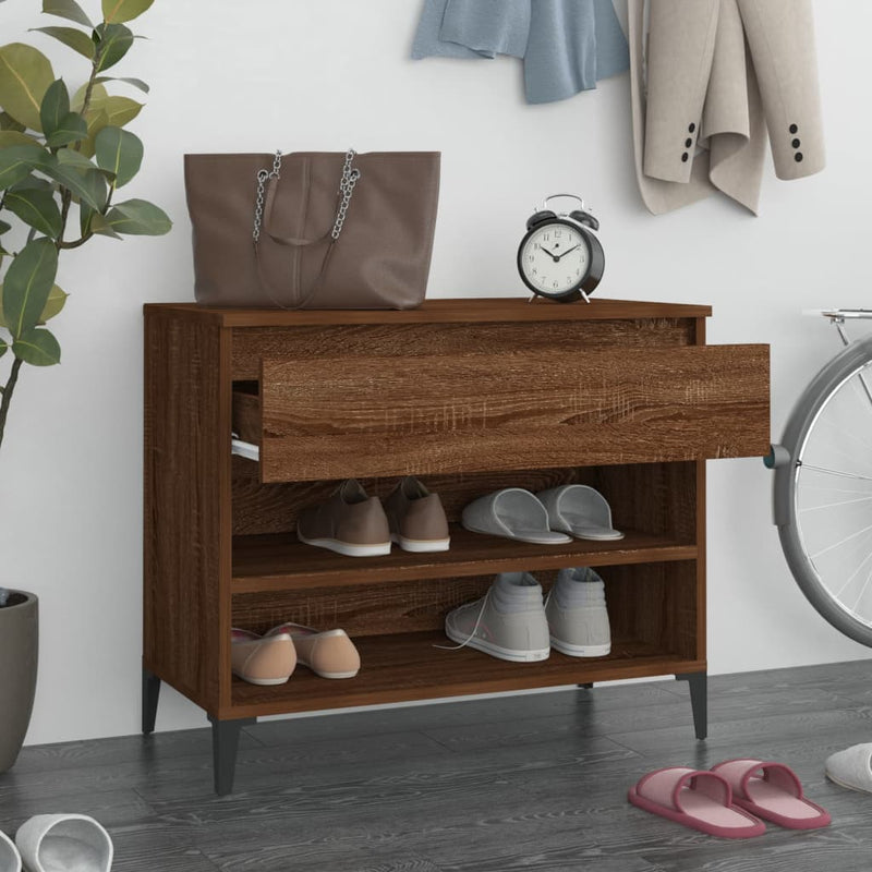 Load image into Gallery viewer, Vidaxl schoenenkast 70x36x60 cm bewerkt hout gerookt eikenkleurig
