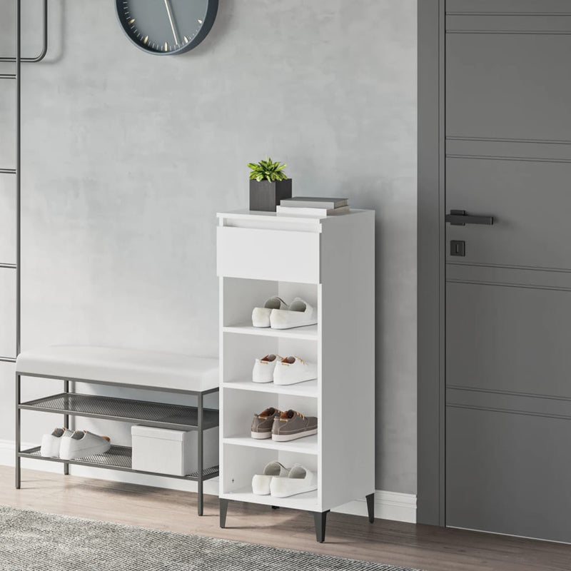 Load image into Gallery viewer, Vidaxl schoenenrek 40x36x105 cm bewerkt hout wit
