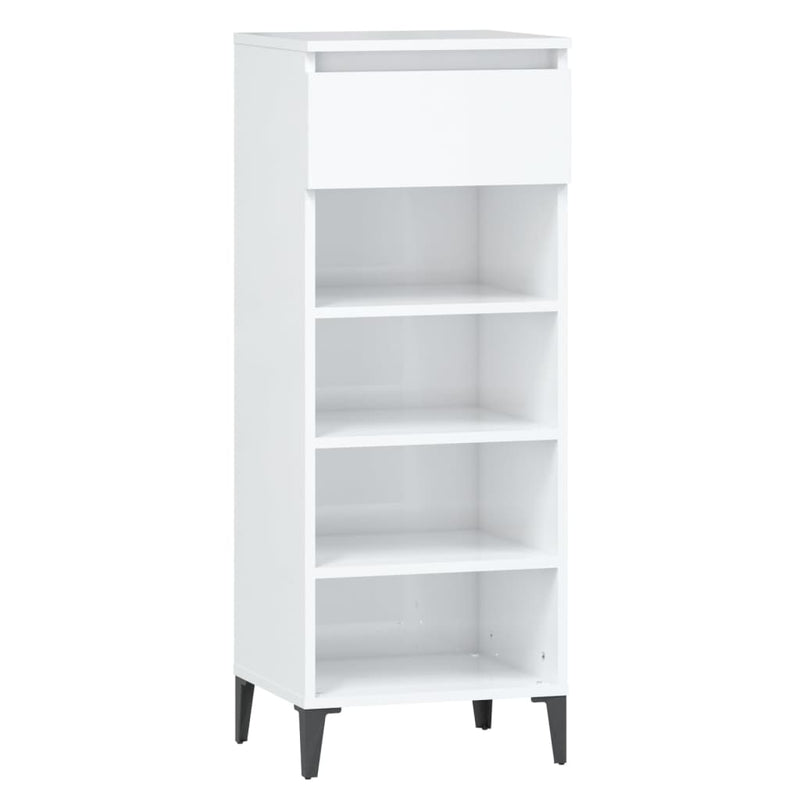 Cargue la imagen en el visor de la galería, Vidaxl schoenenrek 40x36x105 cm bewerkt hout hoogglans wit
