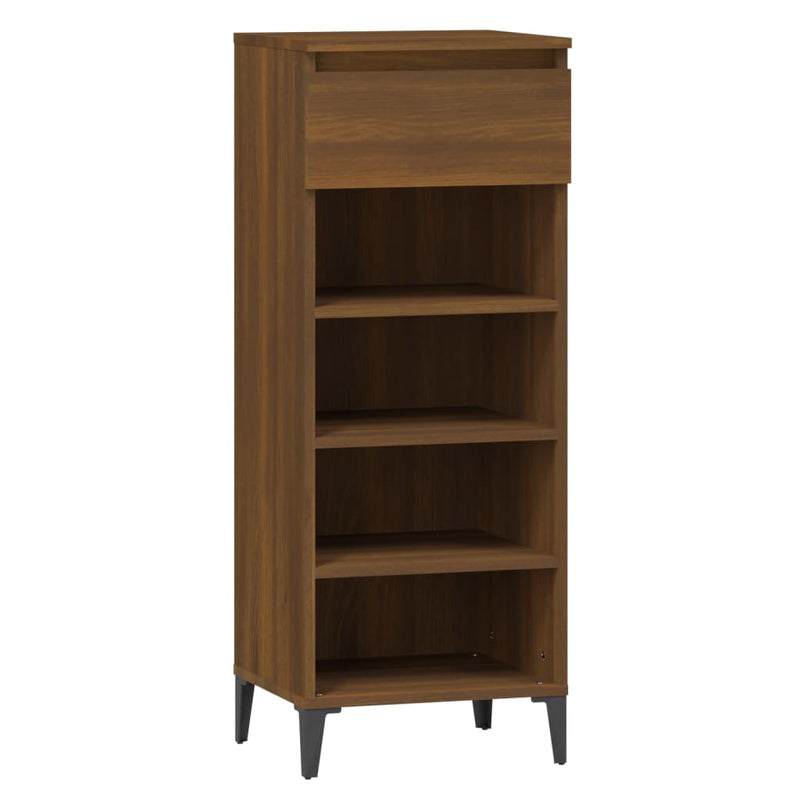 Afbeelding laden in galerijviewer, Vidaxl schoenenrek 40x36x105 cm bewerkt hout bruin eikenkleur
