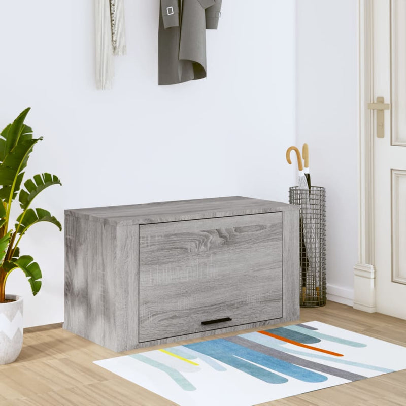 Load image into Gallery viewer, VidaXL Wandschoenenkast 70x35x38 cm massief grenenhout sonoma grijs
