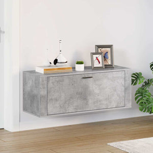 Vidaxl wandschoenenkast 100x35x38 cm bewerkt hout betongrijs