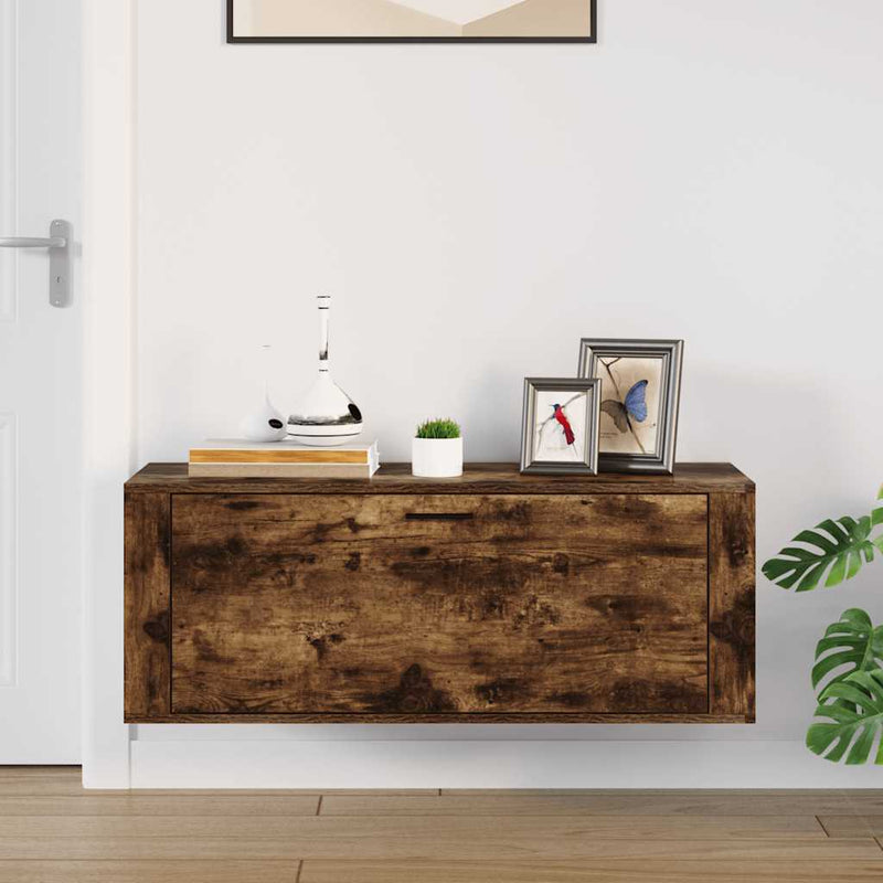 Load image into Gallery viewer, Vidaxl schoenenkast wandgemonteerd 100x35x38 cm bewerkt hout eiken
