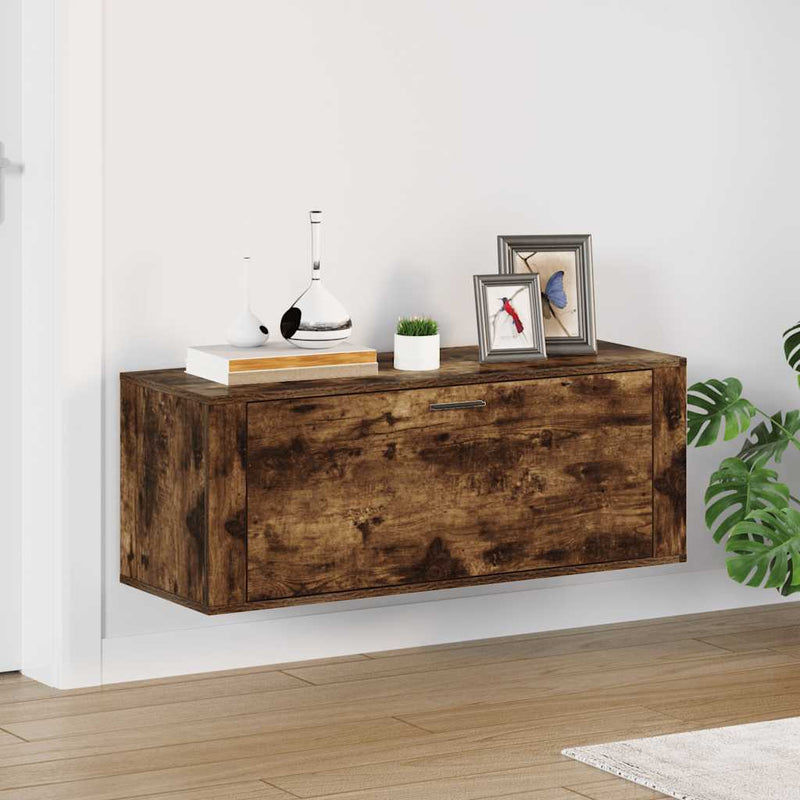 Load image into Gallery viewer, Vidaxl schoenenkast wandgemonteerd 100x35x38 cm bewerkt hout eiken
