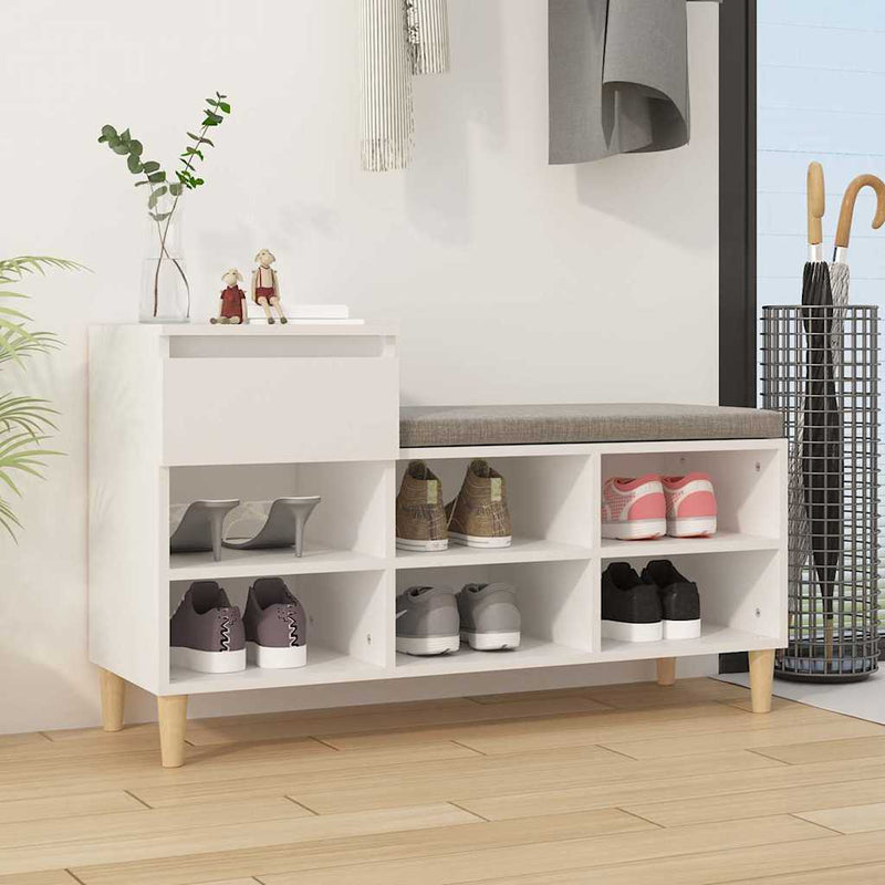 Afbeelding laden in galerijviewer, Vidaxl schoenenkast 102x36x60 cm bewerkt hout wit
