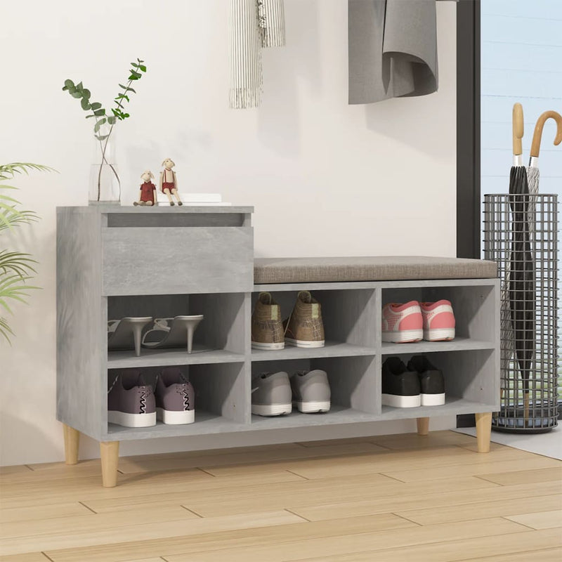 Afbeelding laden in galerijviewer, Vidaxl schoenenkast 102x36x60 cm bewerkt hout betongrijs
