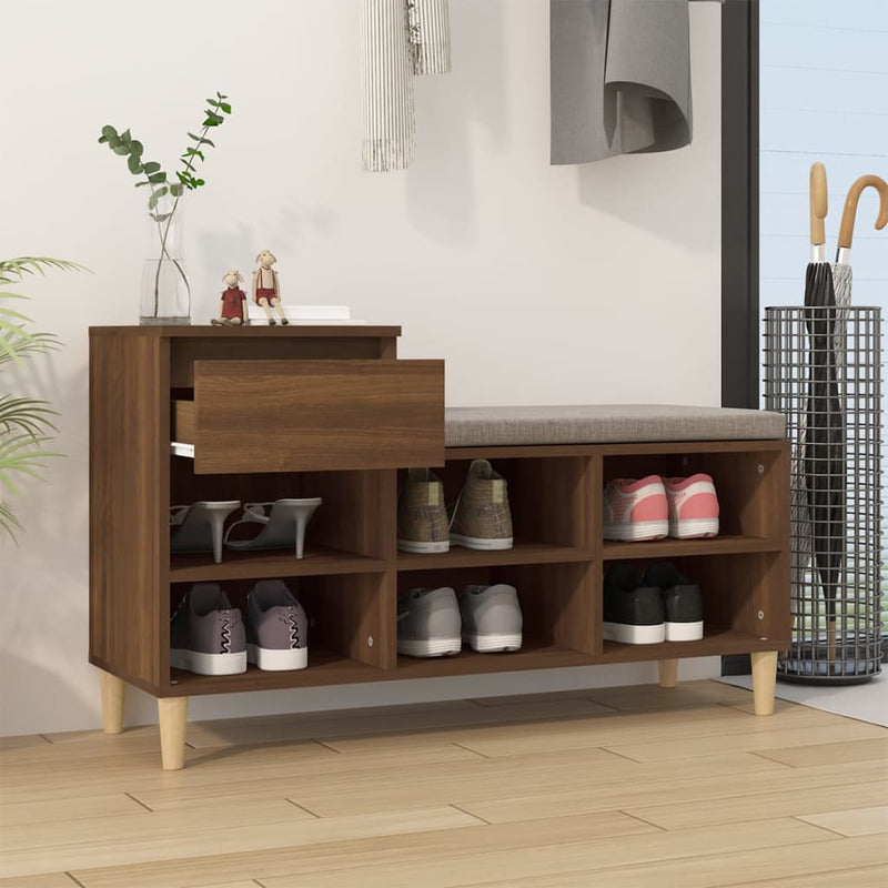 Load image into Gallery viewer, VidaXL Schoenenkast 102x36x60 cm bewerkt hout bruin eikenkleur
