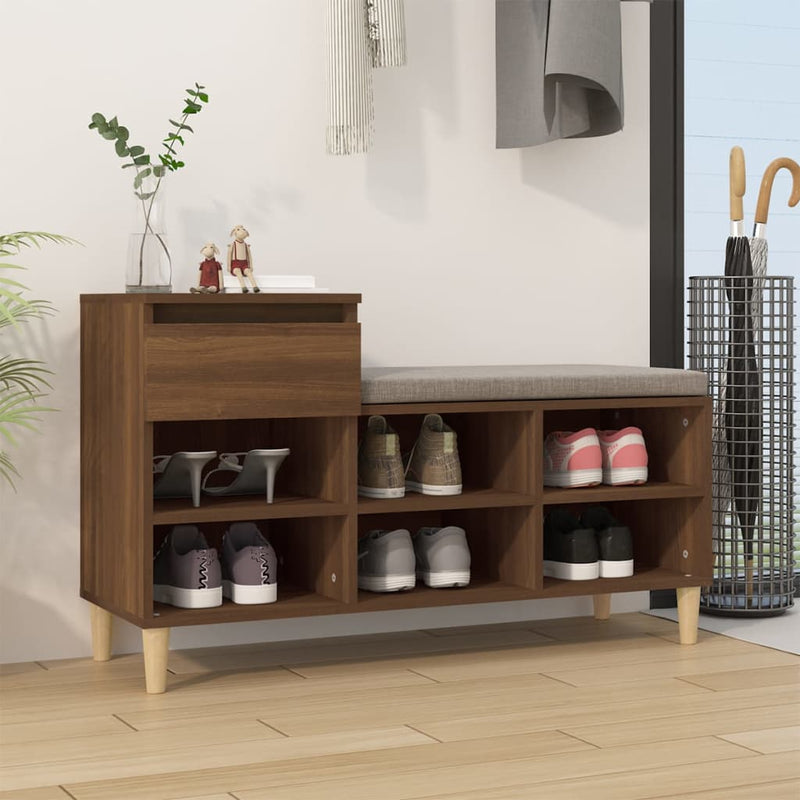 Load image into Gallery viewer, VidaXL Schoenenkast 102x36x60 cm bewerkt hout bruin eikenkleur
