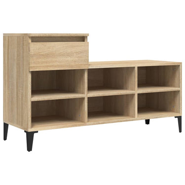 Vidaxl schoenenkast 102x36x60 cm bewerkt hout sonoma eikenkleurig