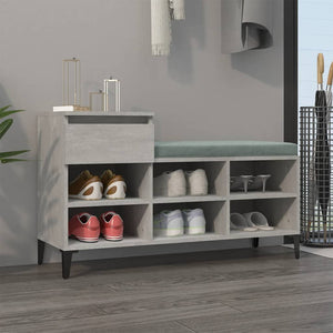 Vidaxl schoenenkast 102x36x60 cm bewerkt hout betongrijs