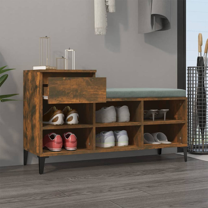 Load image into Gallery viewer, Vidaxl schoenenkast 102x36x60 cm bewerkt hout gerookt eikenkleurig
