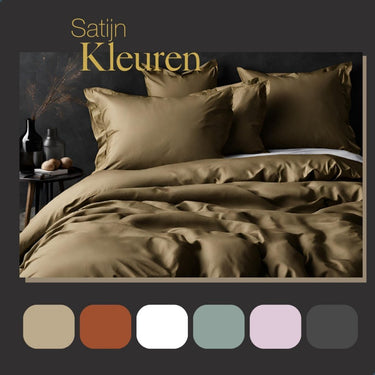 Ten cate katoen satijnen lits-jumeaux dekbedovertrek 240x200 220 cm goud