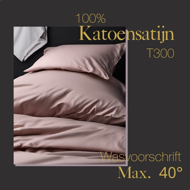Load image into Gallery viewer, Ten cate katoen satijnen eenpersoons dekbedovertrek 140x200 220 cm blush roze
