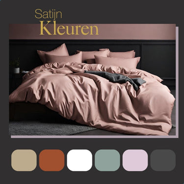 Ten cate katoen satijnen lits-jumeaux dekbedovertrek 240x200 220 cm roze