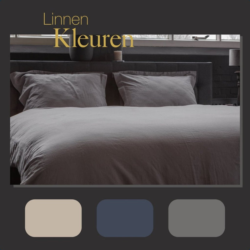 Load image into Gallery viewer, Ten cate premium linnen eenpersoons dekbedovertrek 140x200 220 cm cloudy grey
