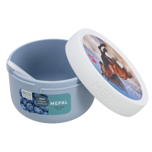 Mepal fruitbox campus - 300 ml - inclusief fruitvorkje - sluit goed af - snackdoosje - wild horse