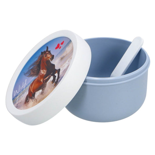 Mepal fruitbox campus - 300 ml - inclusief fruitvorkje - sluit goed af - snackdoosje - wild horse