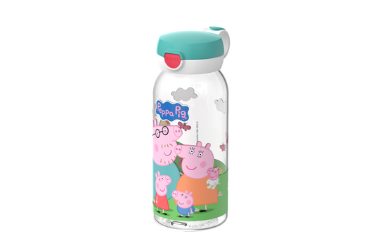 Mepal drinkfles met flipdop campus - 600 ml - waterfles kinderen - lekdicht - hygiënische deksel - peppa pig