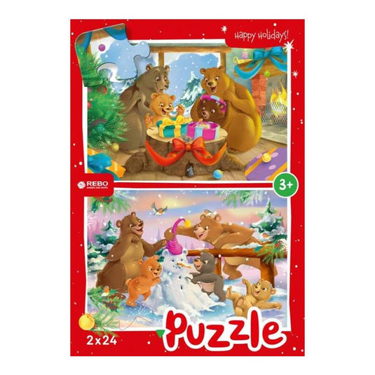 Rebo Productions Christmas Bears legpuzzel junior 24 24 stukjes