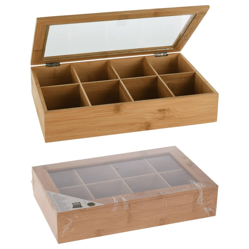 Load image into Gallery viewer, Excellent Houseware Houseware Theedoos met 8 vakken bamboe
