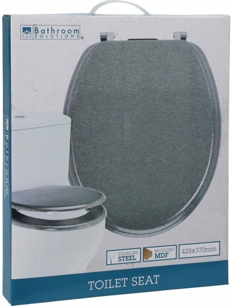 Afbeelding laden in galerijviewer, Bathroom solutions toiletbril 45x37.5 cm zilver mdf

