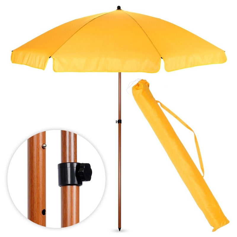 Chargez l'image dans la visionneuse de la galerie, Overige merken parasol met houtlook 220 cm geel
