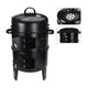 Progarden houtskoolbarbecue met haard en 2 grillroosters zwart