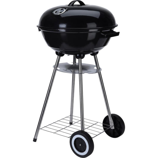 Overige merken kogelgrill houtskoolbarbecue op wielen 46 cm zwart