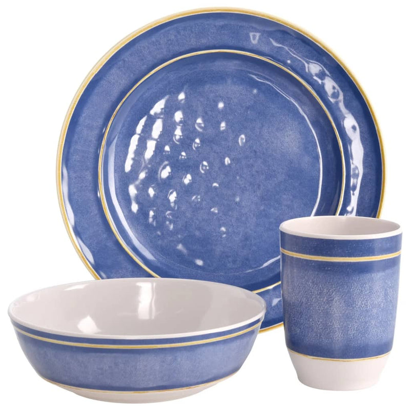 Load image into Gallery viewer, Redcliffs 12-delige Campingserviesset melamine blauw
