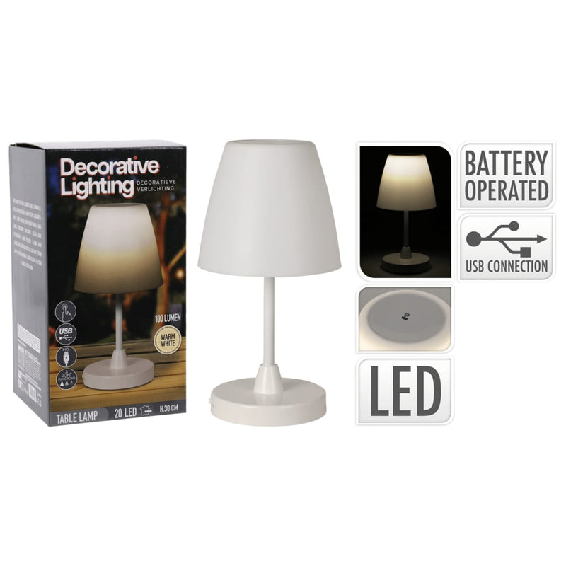 Load image into Gallery viewer, H s collection tafellamp led oplaadbaar 13x30 cm wit

