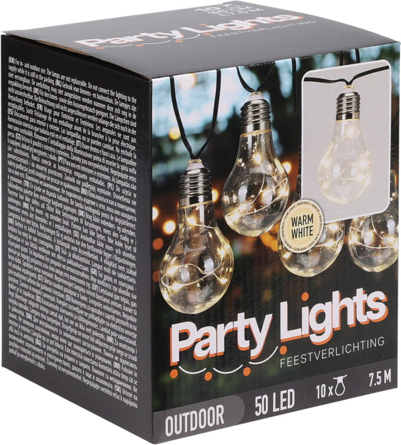Cargue la imagen en el visor de la galería, Pro garden feestverlichting 10lampjes warm wit
