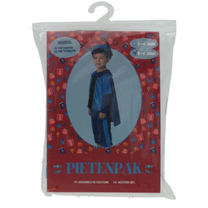 Overige merken pietenpak met cape 5-6 jaar blauw zwart