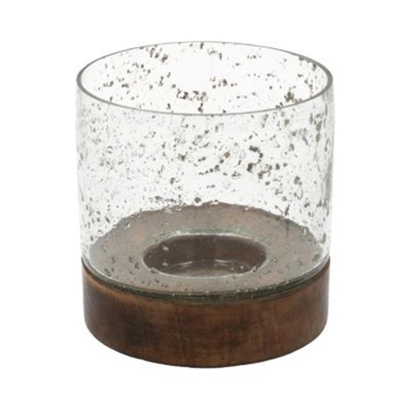 Chargez l'image dans la visionneuse de la galerie, Hbx natural living kaarsenhouder bubbelglas spazzol h13d13 zwart
