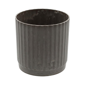 Hbx natural living bloempot melamine ribble dia14x15,5cm bruin