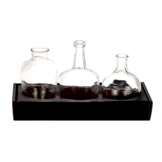 Hbx natural living hbx natrural living vaas charma set a 3 26,5x11x14,5cm