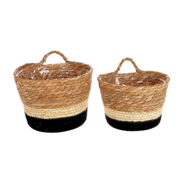 Hbx natural living hbx natrural living plantenmand met hengsel makka set a 2 ã˜18xh13cm ã˜20xh15cm