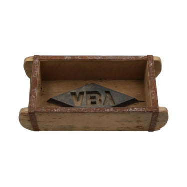 Hbx natural living hbx natrural living plantenbak, vintage baksteenmal matrix hout 32x15x10cm
