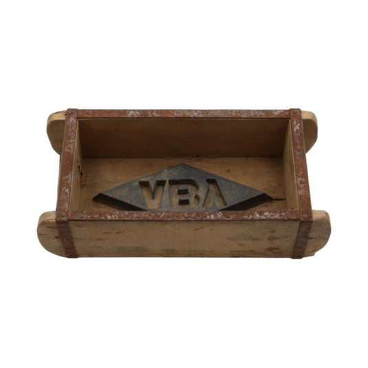 Hbx natural living hbx natrural living plantenbak, vintage baksteenmal matrix hout 32x15x10cm