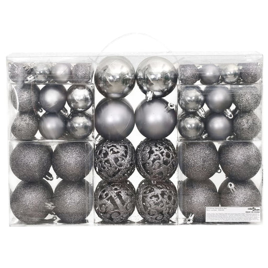 Vidaxl kerstballen 100 st 3 4 6 cm grijs