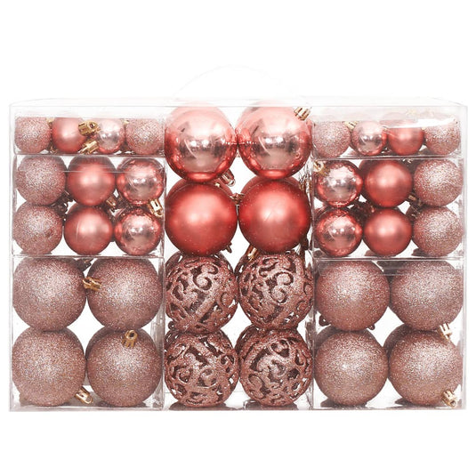 VidaXL Kerstballen 100 st 3 4 6 cm roze en rosé