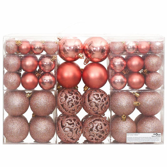 VidaXL Kerstballen 100 st 3 4 6 cm roze en rosé
