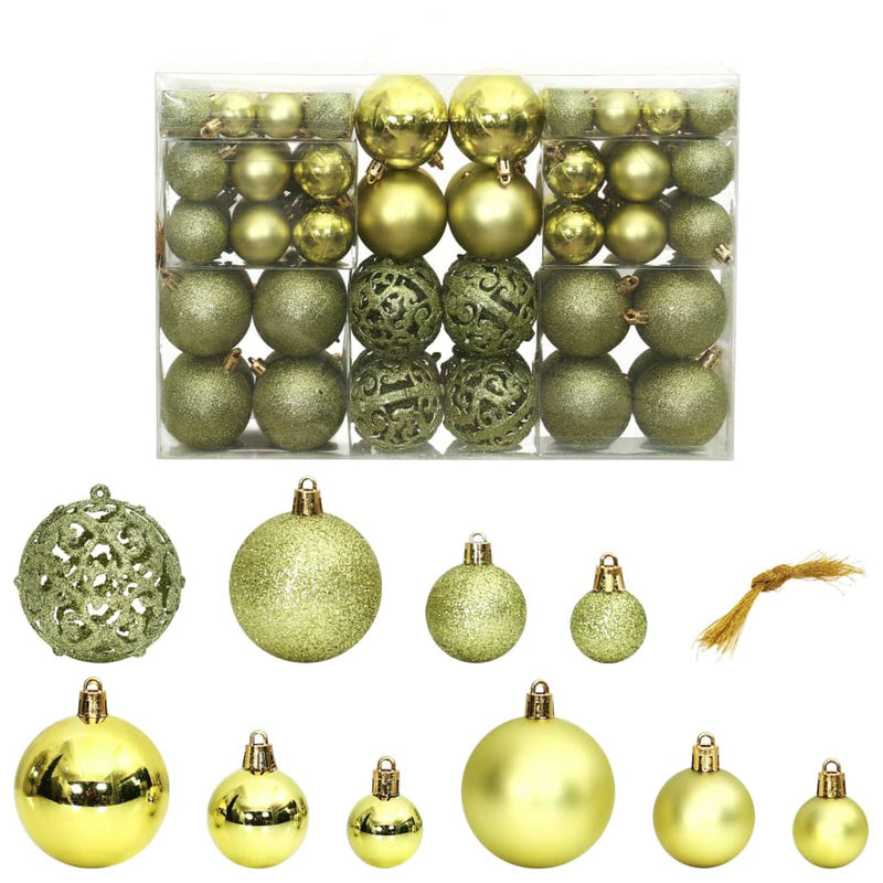 Load image into Gallery viewer, VidaXL Kerstballen 100 st 3 4 6 cm lichtgroen

