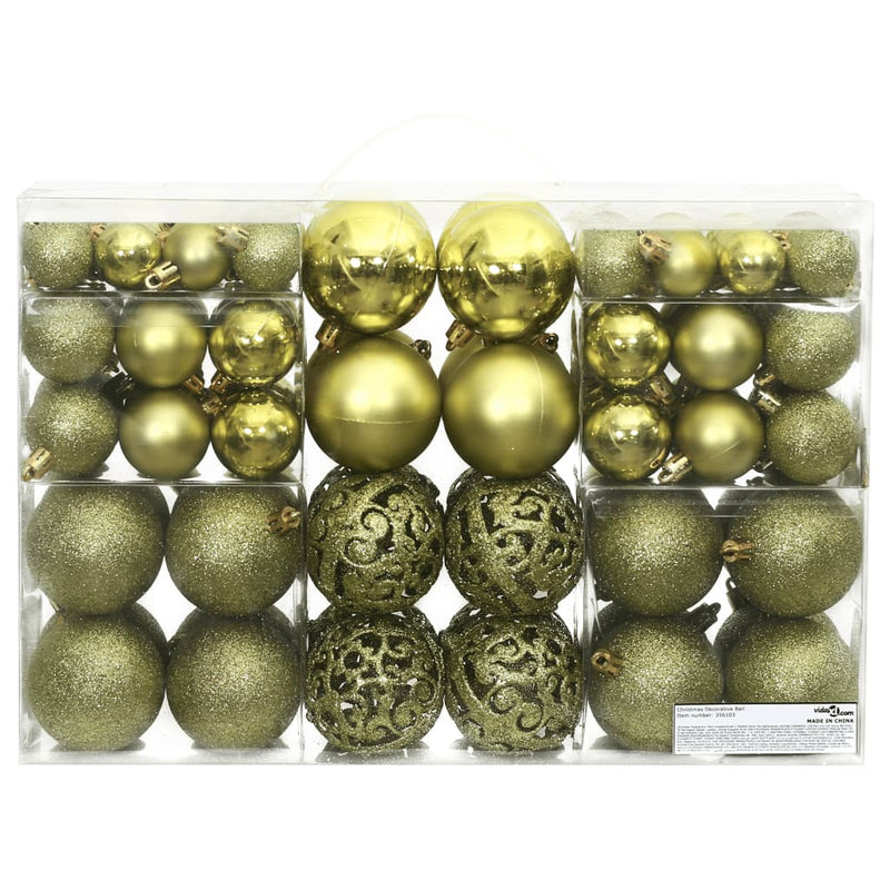 Load image into Gallery viewer, VidaXL Kerstballen 100 st 3 4 6 cm lichtgroen
