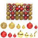 VidaXL Kerstballen 100 st 3 4 6 cm goudkleurig en wijnrood