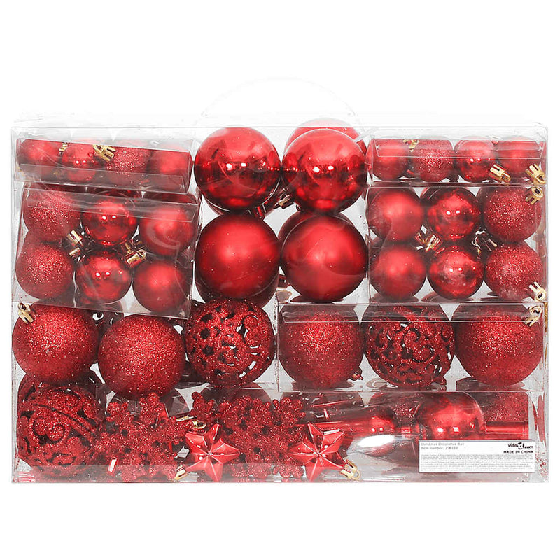 Load image into Gallery viewer, Vidaxl 111-delige kerstballenset polystyreen rood
