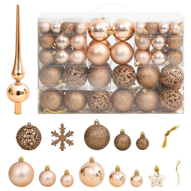 Load image into Gallery viewer, VidaXL 111-delige Kerstballenset polystyreen roségoud
