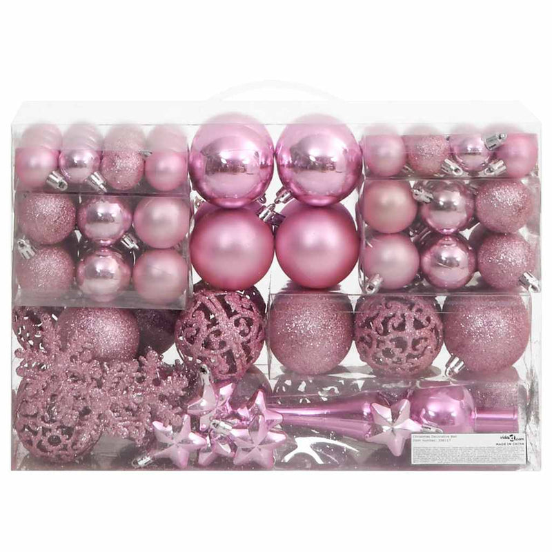 Chargez l'image dans la visionneuse de la galerie, Vidaxl 111-delige kerstballenset polystyreen roze
