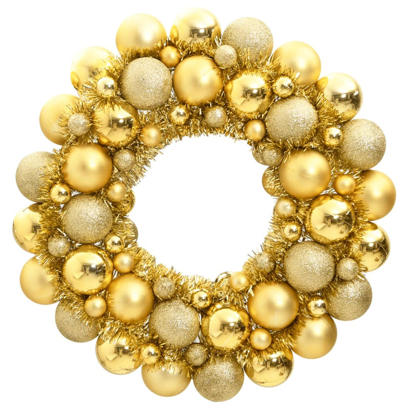 Afbeelding laden in galerijviewer, Vidaxl kerstkrans 45 cm polystyreen goudkleurig
